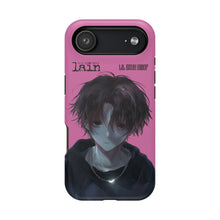 Load image into Gallery viewer, SERIAL EXPERIMENTS LAIN X LIL BRUH GWOP MAGNETIC IMPACT RESISTANT TOUGH PINK PHONE CASE

