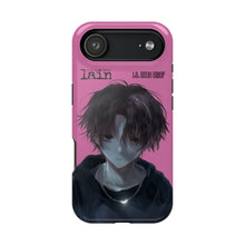 Load image into Gallery viewer, SERIAL EXPERIMENTS LAIN X LIL BRUH GWOP MAGNETIC IMPACT RESISTANT TOUGH PINK PHONE CASE
