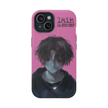 Load image into Gallery viewer, SERIAL EXPERIMENTS LAIN X LIL BRUH GWOP MAGNETIC IMPACT RESISTANT TOUGH PINK PHONE CASE
