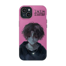 Load image into Gallery viewer, SERIAL EXPERIMENTS LAIN X LIL BRUH GWOP MAGNETIC IMPACT RESISTANT TOUGH PINK PHONE CASE
