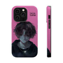 Load image into Gallery viewer, SERIAL EXPERIMENTS LAIN X LIL BRUH GWOP MAGNETIC IMPACT RESISTANT TOUGH PINK PHONE CASE
