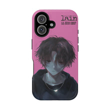 Load image into Gallery viewer, SERIAL EXPERIMENTS LAIN X LIL BRUH GWOP MAGNETIC IMPACT RESISTANT TOUGH PINK PHONE CASE
