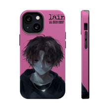 Load image into Gallery viewer, SERIAL EXPERIMENTS LAIN X LIL BRUH GWOP MAGNETIC IMPACT RESISTANT TOUGH PINK PHONE CASE
