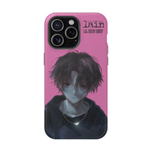 Load image into Gallery viewer, SERIAL EXPERIMENTS LAIN X LIL BRUH GWOP MAGNETIC IMPACT RESISTANT TOUGH PINK PHONE CASE
