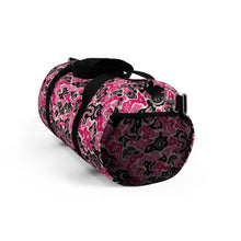 Load image into Gallery viewer, TRIPPY WITCHY MUSHROOM LIL BRUH GWOP® PINK CAMO DUFFEL BAG 2026
