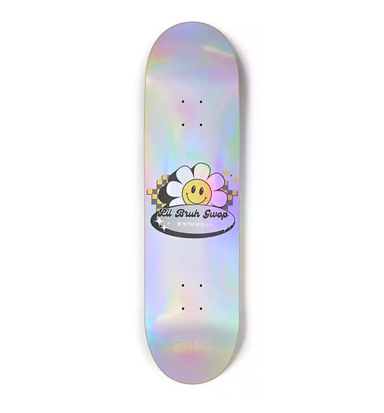 SMILE FLOWER HOLOGRAPHIC SKATEBOARD 8.75
