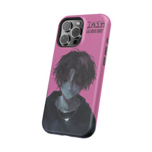Load image into Gallery viewer, SERIAL EXPERIMENTS LAIN X LIL BRUH GWOP MAGNETIC IMPACT RESISTANT TOUGH PINK PHONE CASE

