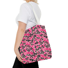 Load image into Gallery viewer, TRIPPY WITCHY MUSHROOM LIL BRUH GWOP® PINK CAMO TOTE BAG 2026
