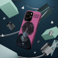 Load image into Gallery viewer, SERIAL EXPERIMENTS LAIN X LIL BRUH GWOP MAGNETIC IMPACT RESISTANT TOUGH PINK PHONE CASE
