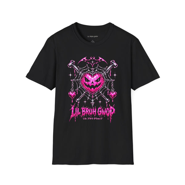 LIL BRUH GWOP HALLOWEEN PUMPKIN SPIDERWEB CHROME TEE
