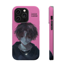 Load image into Gallery viewer, SERIAL EXPERIMENTS LAIN X LIL BRUH GWOP MAGNETIC IMPACT RESISTANT TOUGH PINK PHONE CASE
