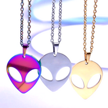 Load image into Gallery viewer, STARSEED ALIEN HEAD NECKLACES / KEYCHAINS STAINLESS STEEL MULTI COLORS
