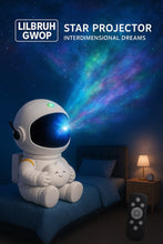 Load image into Gallery viewer, INTER-DIMENSIONAL DREAMS GALAXY STAR PROJECT ASTRONAUT CE5 PROTOCOL CONTACT LIL BRUH GWOP LED NIGHT LIGHT
