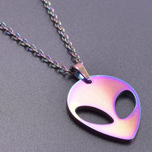 Load image into Gallery viewer, STARSEED ALIEN HEAD NECKLACES / KEYCHAINS STAINLESS STEEL MULTI COLORS
