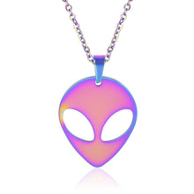 Load image into Gallery viewer, STARSEED ALIEN HEAD NECKLACES / KEYCHAINS STAINLESS STEEL MULTI COLORS
