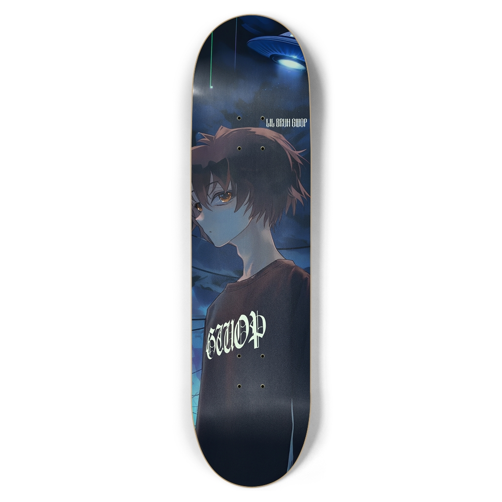 LIL BRUH GWOP ANIME UFO SKATEBOARD 8.5