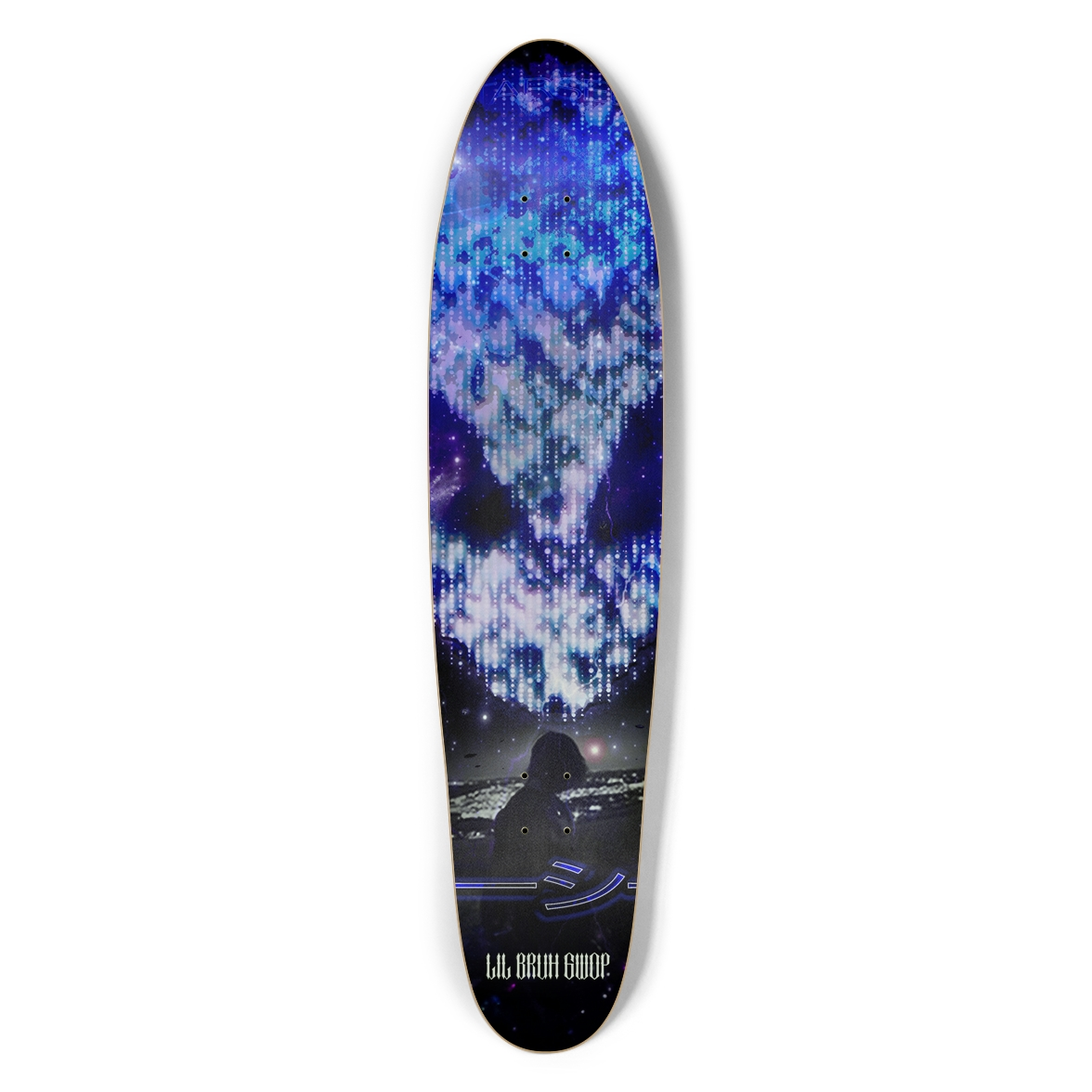 LIMITED EDITION LIL BRUH GWOP STARSEED PIN TAIL LONGBOARD GLOW IN THE DARK