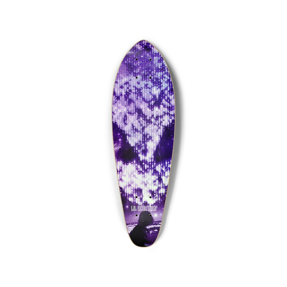 LIL BRUH GWOP STARSEED MINI CRUISER BOARD SKATEBOARD - PURPLE GLOW IN THE DARK
