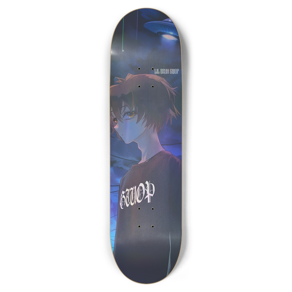 LIL BRUH GWOP ANIME UFO SKATEBOARD 8.75