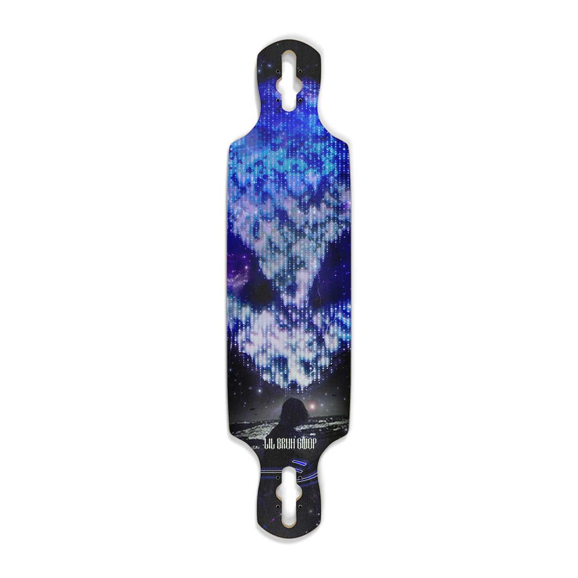 LIMITED EDITION LIL BRUH GWOP STARSEED DROP THROUGH LONGBOARD - BLUE GLOW IN THE DARK