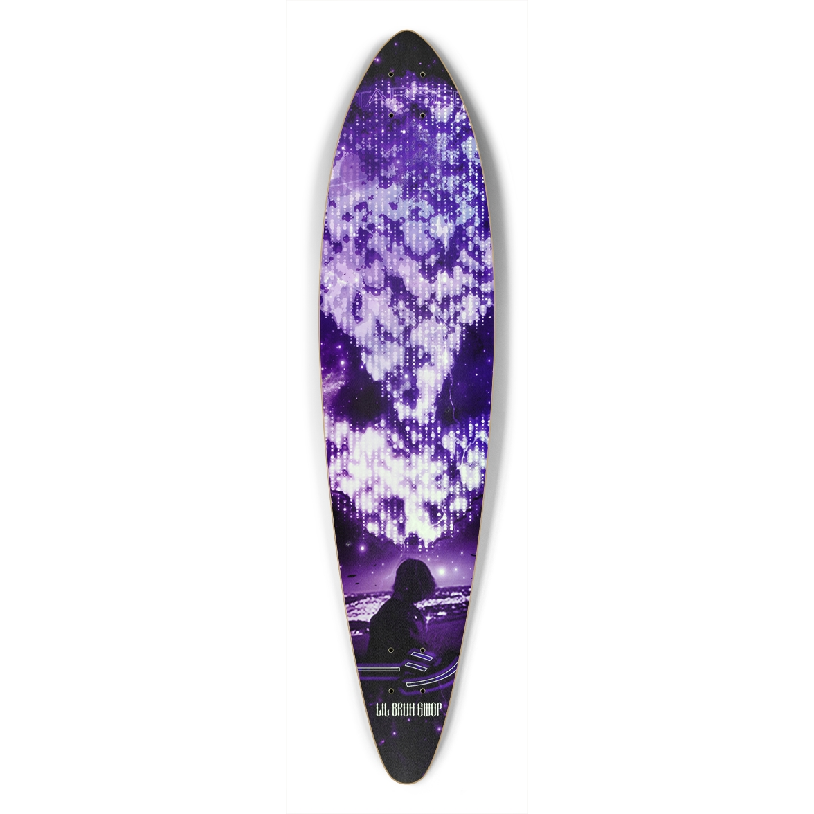 LIMITED EDITION LIL BRUH GWOP STARSEED PINTAIL LONGBOARD - PURPLE GLOW IN THE DARK
