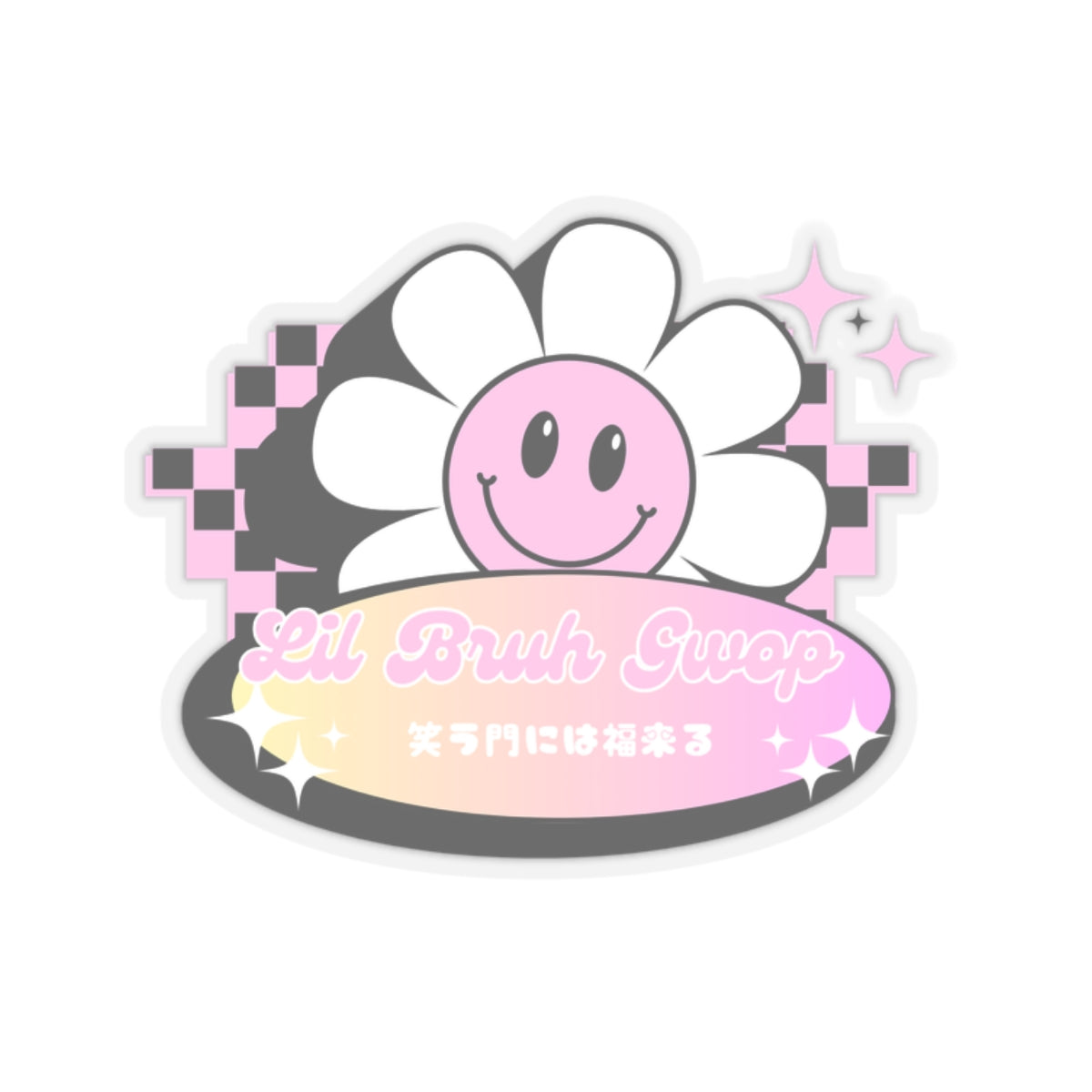 SMILE FLOWER STICKER - PINK